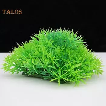 APH Искусственная сосна с основанием Трава Аквариум Орнамент Водное растение Пейзажный декор зелёный