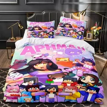 Aphmau Jessica Bravura Bedding Set Boys Girls Twin Queen Size Duvet Cover Pillowcase Bed Kids Adult Fashion Home Textileextile 70x133cm 2pcs