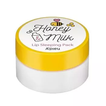 APIEU Honey & Milk Ночная маска для губ, 1 упаковка, 1 штука Популярная корейская косметика