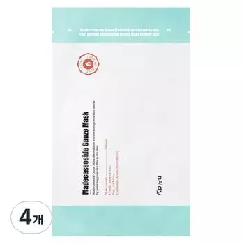 APIEU Мадекассосидовая марлевая маска, 4 упаковки, 1 упаковка