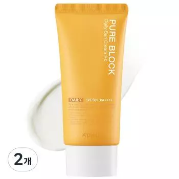 APIEU Pure Block Natural Daily Sun Cream EX SPF50 PA++++, 50 мл, 2 шт.