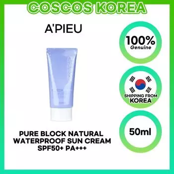 Apieu Pure Block Натуральный водостойкий солнцезащитный крем 50 мл SPF50+/PA+++ 1pc