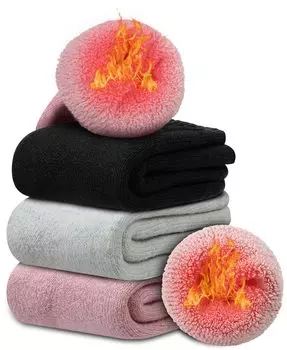 APIKIE Winter Wool Cold Extra Thick Pile Wool and Casual Socks for Indoor Use Light and Women s 3-Pair Socks, Sub-zero Weather, Lining, 30% Material,