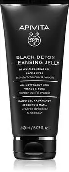 Apivita Cleansing Black Detox Cleansing Gel Очищающий гель с активированным углем для лица и глаз TU прозрачный