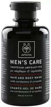 Apivita Men s Tonic Shampoo & Shower Gel Cardamom & Propolis Shampoing Et Gel De Douche 2 En 1 TU прозрачный