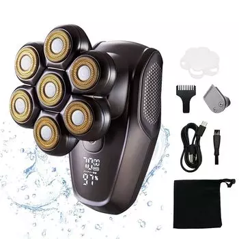 APIX INTL Apix BEAUM 7 head body shaver face shaver men s hair removal titanium coat rotary independently movable floating head skin-friendly IPX7