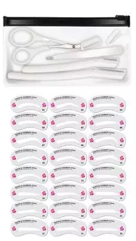 aplans Шаблон для бровей Ножницы для мужчин и бровей Набор для бритья бровей для женщин, резак, шаблон, (Белый, 24) чёрный