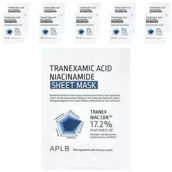 APLB, Tranexamic Acid Niacinamide Beauty Sheet Mask, 10 Sheets, 25ml (0.85 fl oz) Each