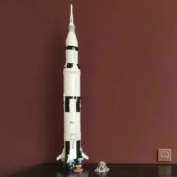 Apollo Saturn V 92176 Строительные блоки Космическая ракета Идея Серия Кирпичи Развивающие игрушки Для детей Подарки на день рождения Рождество
