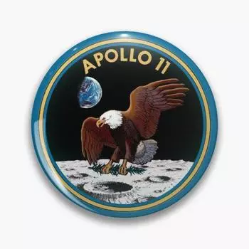 Аполлон 11, мягкая булавка на пуговицах, брошь с мультяшным декором для одежды, воротник, ювелирные изделия, модная шляпа, металлический женский значок, подарок