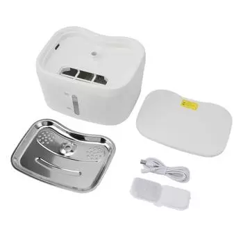 APP Умный фонтан для кошек с автоматической циркуляцией, питьевой фонтанчик для домашних животных, поддон из нержавеющей стали