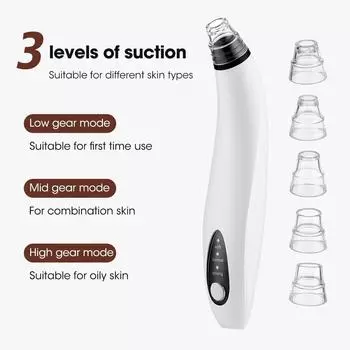 App Visual Electric Blackhead Remover 3 уровня всасывания вакуумный очиститель пор от прыщей экстрактор черных точек Глубокая очистка кожи лица Уход за кожей белый