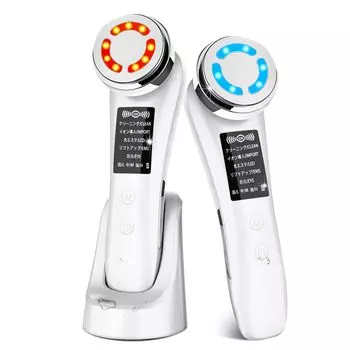 Аппарат для красоты лица EMS Аппарат для красоты лица 8 функций в 1 Ультразвуковой аппарат для красоты лица Тепловой уход Светодиодный светильник EMS Ion Введение в ион