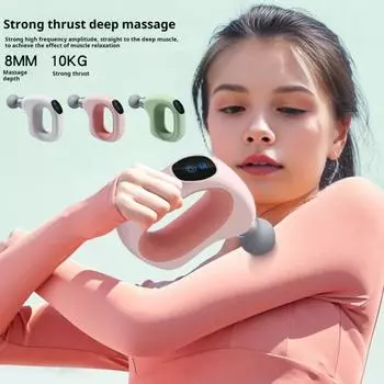 Аппарат для массажа фасций с 4 сменными головками, водонепроницаемый, портативный, с низким уровнем шума, перезаряжаемый, для восстановления мышц белый