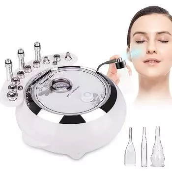Аппарат для микродермабразии Аппарат для чистки лица Салонный эффект Уход за кожей Косметическое оборудование 65-68 см рт.ст. Мощность вакуумного всасывания с вакуумом и усилителем спрея Главная UK белый