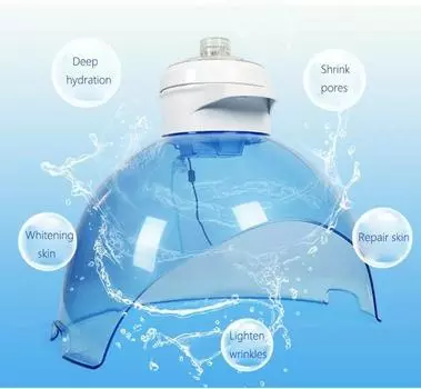 Аппарат для нанесения водородно-кислородной маски для лица – светодиодный фотонный терапевтичесий парогенератор Nano Spray, красный и синий свет для лечения акне, борьбы со старением, омоложения кожи