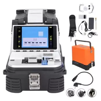 Аппарат для сварки оптического волокна 8 в 1, 6 двигателей, устройство для зачистки оптического волокна с VFL OPM от 100 до 240 В UK Plug