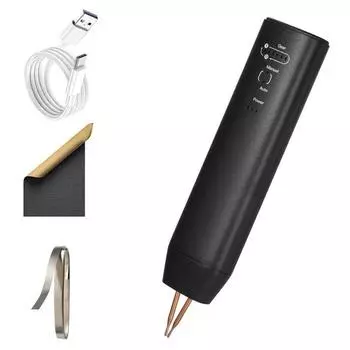 Аппарат для точечной сварки, ручной аппарат для точечной сварки на аккумуляторе с автоматическим и ручным режимами, 11 регулируемых передач, мини-аппарат для точечной сварки для сварочных батарей Spot Welder чёрный