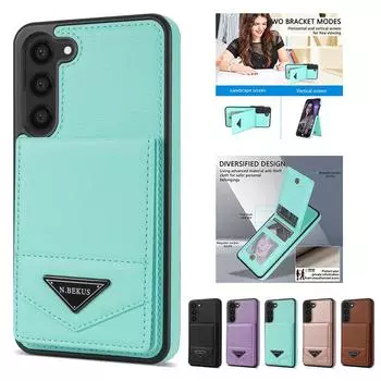 Аппаратное обеспечение боковой ручки, противоугонная щетка, кошелек-карта, магнитный кожаный флип-чехол для iPhone 15 14 Pro Max 13 12 Samsung Galaxy A52 A53 A54 S23 FE S22 Ultra iPhone 15 розового золота