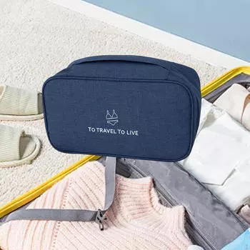 Дорожная сумка-органайзер для одежды с большой вместимостью темно-синий