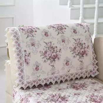 Appearance and Strength Coexist Sofa Cushion Sofa Towel Back-to-Back Towel Armrest Cover Towel Fabric Craft Sofa Cover Dust Cover Purple(Rose Lover) Square 80*80cm