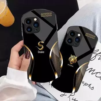 Apple 11/12 Zodiac 13 Овал 14 Квадрат 7 Glass Pro Полное покрытие от падения с экрана iPhone 11 Pro Max чёрный/золотой