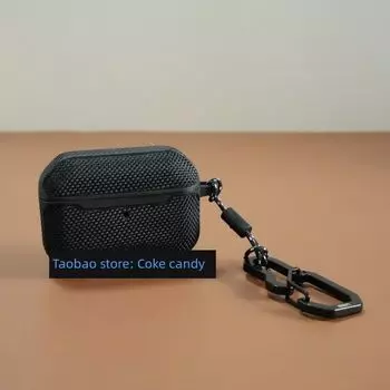 Apple AirPods Pro2 Protective Case Business Series Airpods1/2 Hook Lanyard Leather Earphone Sleeves Anti-Lost Shatter-resistant Bluetooth Wireless AirPods 1/2 Nylon Black