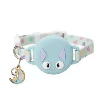 Apple Airtag Cat Collar Puppy out Release Anti-Lost Positioning Tracker Silicone Case Luminous Pet Supplies M for puppies Green without locator
