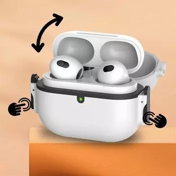 Apple Headset Protective Cover Airpods4 Frosted Non-Stick Gray Drop-Resistant Anti-Drop AirPods 3 Generation Huaqiang North 3 Generation 5 Generation Apple Airpods Pro2 White [send Hook]]