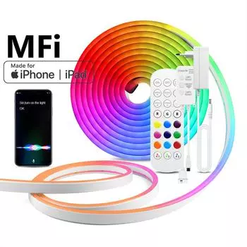 Apple Homekit светодиодная лента RGB неоновая вывеска AC220V DC12V RGB Wi-Fi неоновая лента работает с Siri Alexa Google Assistant с вилкой европейского стандарта