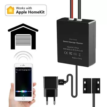 Apple Homekit WiFi датчик открывания гаражных ворот контроллер беспроводной интеллектуальный переключатель Siri голосовое управление приложение работает с Apple Homekit