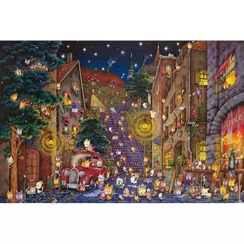 APPLEONE 1000 Piece Jigsaw Puzzle Hideki Yoshioka Promenade Cats x (50 75cm)