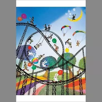 APPLEONE 300 Piece Jigsaw Puzzle Seiji Fujishiro Jumping Rabbit x (26 38cm)