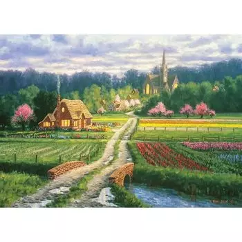 APPLEONE 500 Piece Jigsaw Puzzle Randy Van Beek Flower Garden and Small House (38x53cm)