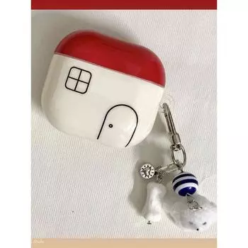 Applicable to Apple 2 Generation Bluetooth Earbuds Case Airpods3 Generation Three-Dimensional Dog Bone Pendant Airpods2 New Arrival Protective Case Apple AirPods 4 Comic House (single shell)