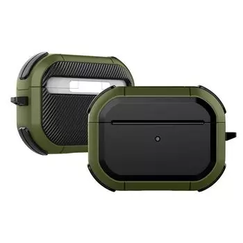 Applicable to Apple Airpods3 1 2 Pro2 New Thunder Armor Wireless Bluetooth Earbuds Case Protective Case Apple AirPods Thunder Armor Headset-Army Green