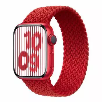 Applicable to Apple Watch Apple Watch Band Iwatch6/7 Generation Elastic Woven Nylon Huaqiang North S8 Neutral Red 35mm interface [size S fit 163-175mm wrist]]