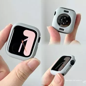 Applicable to Apple Watchs10 Apple Watch Case Soft TPU Candy Cartoon 98se2 Drop-Resistant Anti-Flower Light gray soft shell 49mm(Ultra)