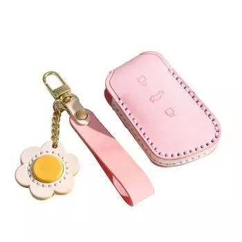 Applicable to Chery little ant key cover women s handmade cowhide cute cartoon car key bag shell buckle high-end leather розовый