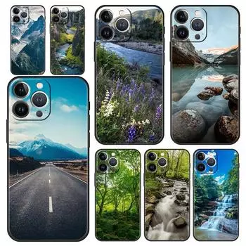 Applicable To IPhone16 Mobile Phone Case New Outdoor Landscape Highway Waterfall Landscape Mobile Phone Case iPhone13