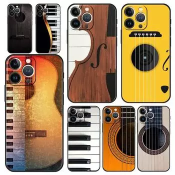 Подходит для iPhone16, чехол для мобильного телефона, новый чехол для мобильного телефона для сотрудников, музыкальный чехол для студенческого фортепиано и гитары iPhone13