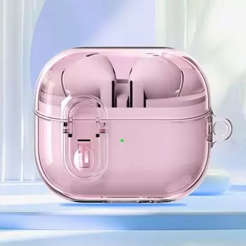 Applicable to Samsung Galaxy Buds3/3pro Protective Case with Switch Lock Transparent Flexible Glue Earphone Case New Arrival Samsung Buds 3/Buds 3Pro Pink
