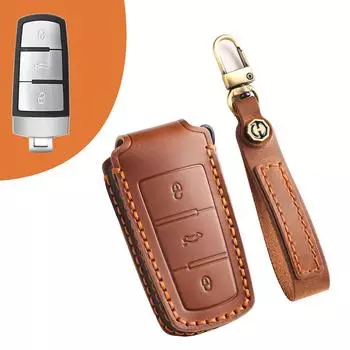 Applicable to Volkswagen Maiteng B7 car key case, old CC leather key case, pure handmade high-end key case коричневый