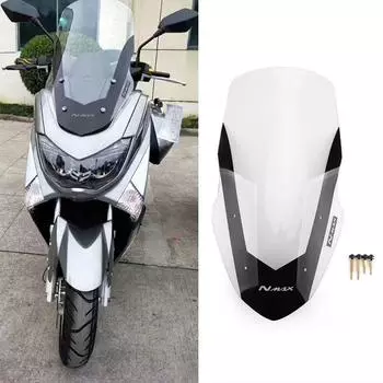 Applicable to Yamaha Mengshi Nmax155 Front Flow Deflector Nmax125 Motorcycle Front Windshield Heightening Windshield 15-19 NMAX155 windshield transparent PC not broken