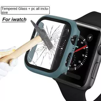 Применимый чехол для часов Watch8 Generation All-inclusive New Apple Watch PC Case + закаленная пленка 2-в-1 Защита от падений 38mm