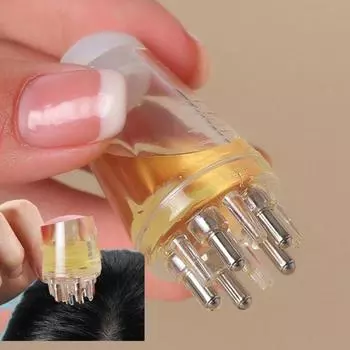 Аппликатор для кожи головы, жидкая расческа, портативная мини-массажная расческа, эфирное масло, жидкий направляющий массажер против выпадения волос, инструменты для ухода за кожей головы коричневый