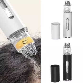 Аппликатор для нанесения масла на волосы Массажер для кожи головы для роста волос Аппликатор для нанесения масла на волосы Диспенсер для ухода за волосами чёрный