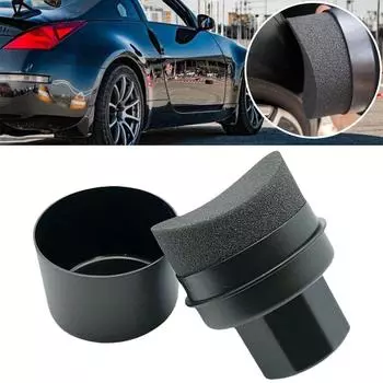 Аппликатор для воска для автомобильных шин, полировальная губка для полировки, губка для полировки, портативная с кистью, ручная крышка для нанесения воска, изогнутая, с высокой посадкой B0Q0 чёрный