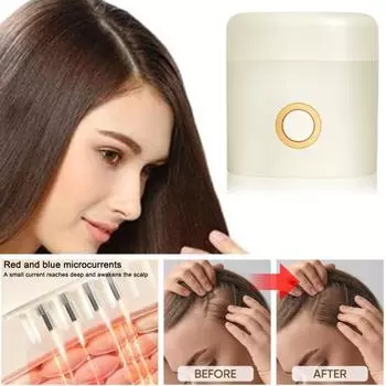 Аппликатор масла для волос, микротоковый красный свет, вибрационный массажер для кожи головы, электрический сыворотка для роста волос, дозатор масла для волос, щетка, направляющая, расческа белый