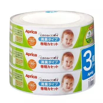 Aprica Disposable Diaper Disposal Odorless Deodorizing Dedicated 09103 Available Pot, Poi, Type, Cassette, 3-Pack Deodorizing , Antibacterial ,